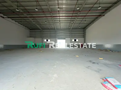 Brand new 8,000 sq feet || 40 KW || Warehouse for Rent in new modern industrial area Umm Al Quwain READY TO MOVE Road Facing
