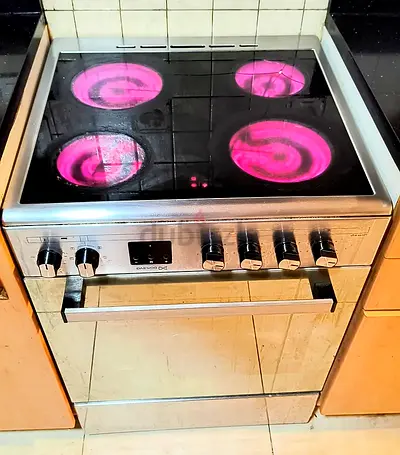 Daewoo latest model full electric ceramic 4 hobs stove oven fan cooking range 60x60