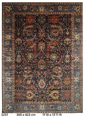 3.6x4.2m Majlis carpet Afghan handamde clark sickle leaf Large area carpet Rug 360 x 423 cm