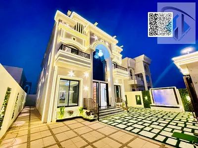 Villa for sale in Ajman, central air conditioning, large yard, freehold ownership for all nationalities, no down payment required.