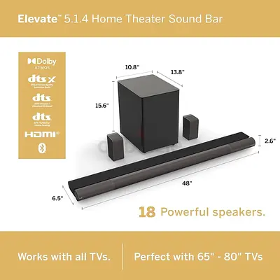Vizio Elevate p 514 Atmos premium Home Theater Sound Bar