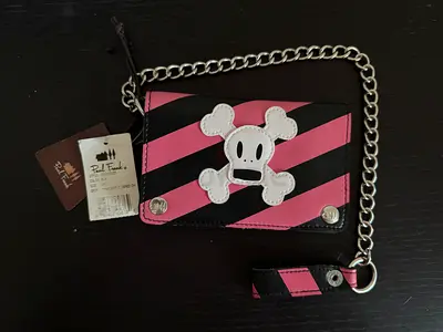 Paul Frank Pink and Black Skull Wallet