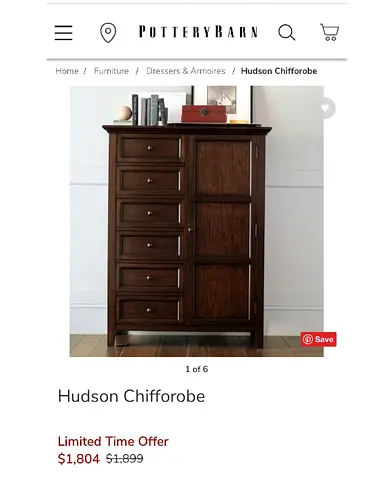 Pottery barn Hudson bedroom set