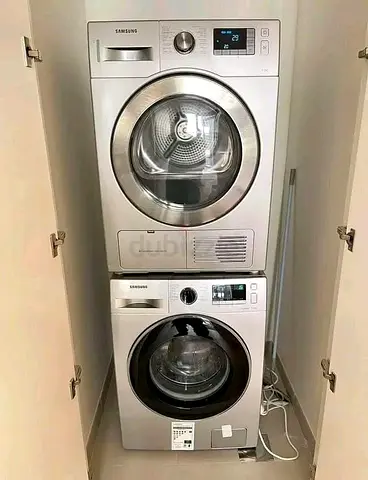 Samsung Front Load Washer and Dryer Stackable Set - Silver