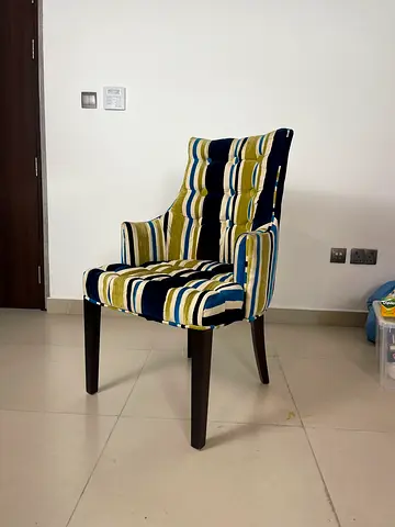 Single seater striped accent chair