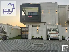 Modern villa for sale in Al Amerah Garden, ground floor, first floor, and wall with a swimming pool,