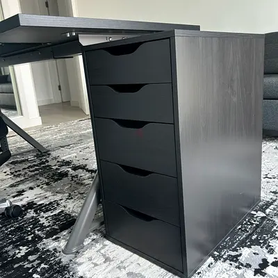 IKEA ALEX 5-drawer unit in black-brown (compact storage)