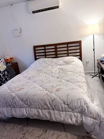 Solid Wood 4-Door Wardrobe / Armoire in Good Condition , bed 150*200 + Tv stand free 2 bed stand