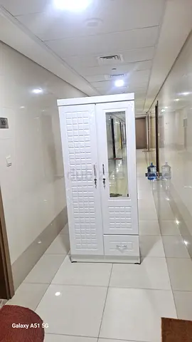 White Free-standing Wardrobe with Mirror and Drawer - Good Condition