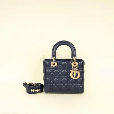Authentic Christian Dior Navy My ABCDior Lady Dior Small Bag