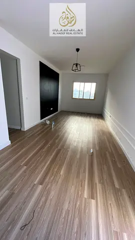For annual rent in Ajman Two bedrooms, a living room, two bathrooms, and a rooftop terrace Second tenant, very spacious In Al Jurf 3, near the Chinese