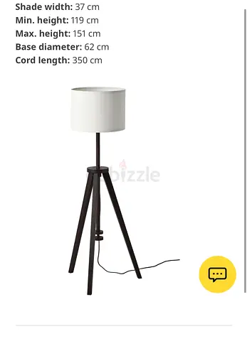 Tripod Floor Lamp with White Drum Shade - Adjustable Height