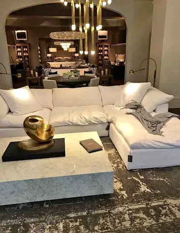 Marina home lucious cloud sofa white linen fabric