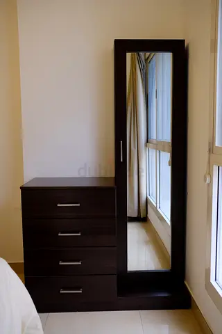 2‑Piece Dresser with Mirror – 4 Drawers + 6 Shelves – Not MDF