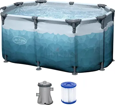 Bestway - 2 Person Glacial Dip Recovery Ice Bath Basin - 150cm x 90cm x 65cm - Blue/Grey