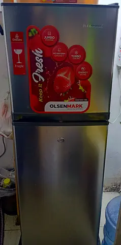 Olsenmark Silver Double-Door Refrigerator - Good Condition