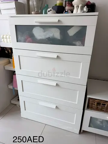 IKEA Brimnes White 4-Drawer Chest  - Good Condition, 250 AED