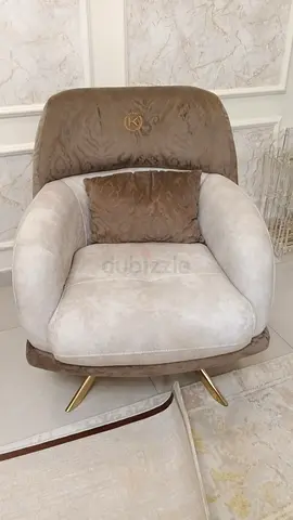 Comfortable Modern Swivel Accent Armchair in Beige  Taupe
