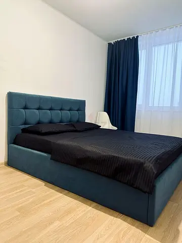 Modern Upholstered Double Bed with Storage - Teal