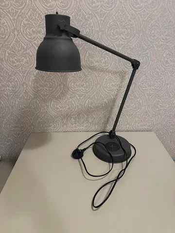 Adjustable Matte Grey Desk Lamp with Wireless Charging Base