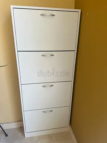 White 4-Door Wall Cabinet / Storage Cupboard — Good Condition