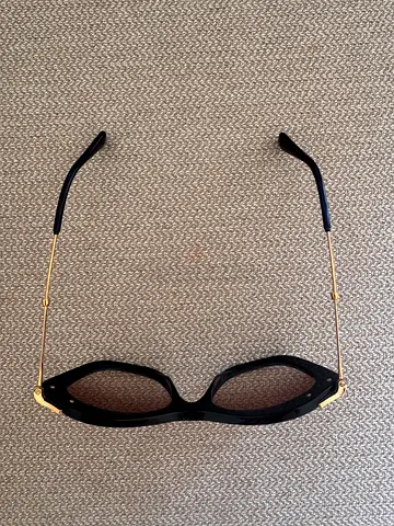 Miu Miu Black frame sunglasses with gold temples - gently used