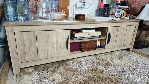 Wooden TV Unit / Entertainment Cabinet - Light Oak Finish