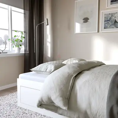 IKEA BRIMNES Day Bed with 2 Mattresses  Storage Drawers