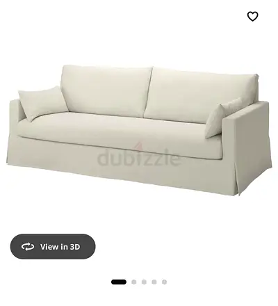 Set of 2 Beige Slipcovered 3-Seater Sofa