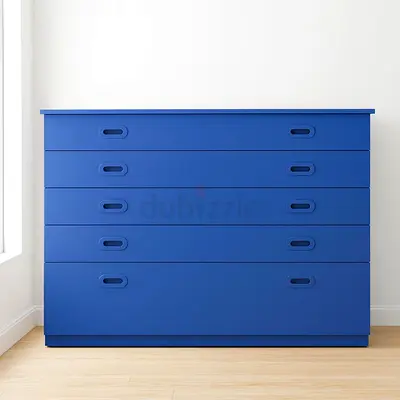 Modern Blue Wooden Chest Of Drawers