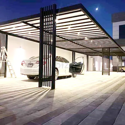 Arabic house cars parking strong and luxury.