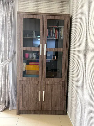 Wooden Display Cabinet with Glass Doors - great Condition