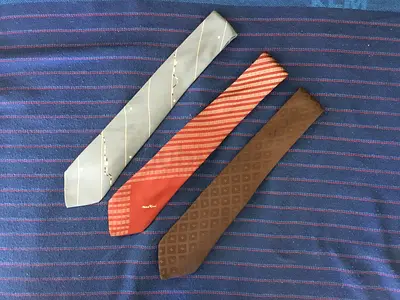 3 Original Vintage NINA RICCI (PARIS) Classic Silk Ties