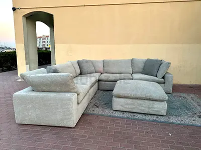 Pan home pianca feather 🪶 filled modular sofa with ottoman