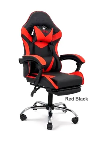Red  Black Ergonomic Gaming/Office Chair with Footrest