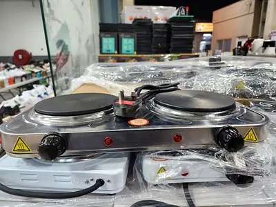 Double Electric Hot Plate Portable Cooker - Stainless Steel