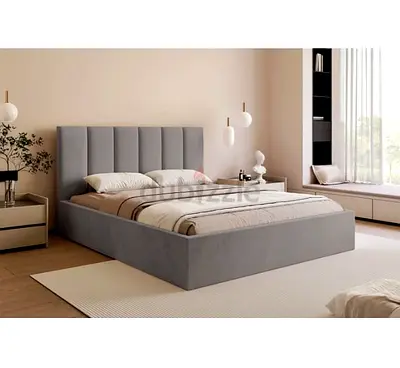 Modern Grey Upholstered King Bed with Storage Base