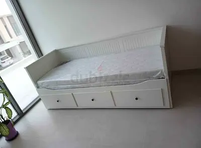 Ikea humness  Day bed with 3storage drawers underneath and with 2 IKEA mattresses is availabe