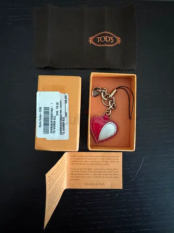 TODS Leather Heart Keychain