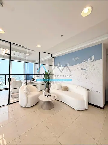 مكتب مفروش | برج بارك لين | إطلالة على القناة ووسط المدينة