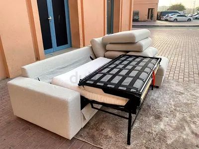 Ikea vimle L shape sofa bed BeigeLight grey fabric sofa bed with removable cushions - good condition