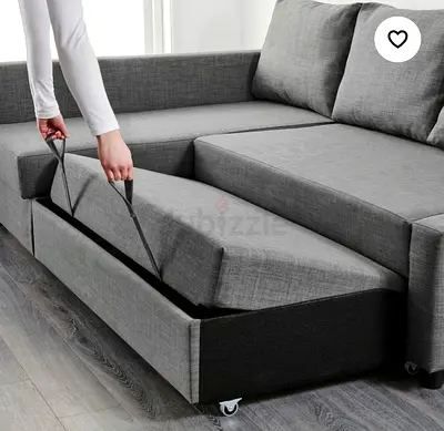 Almost new _ Gray L-shaped Sofa Bed with Underseat Storage (Pull-out)