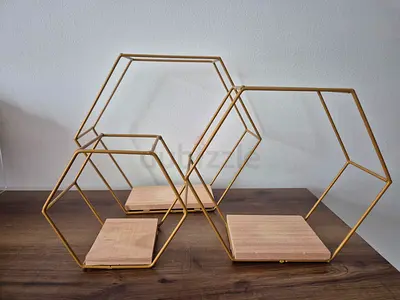 Hexagon Frames gold/wood