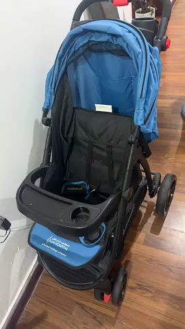 Lightly Used Blue Baby Stroller with Tray and Canopy (Free)