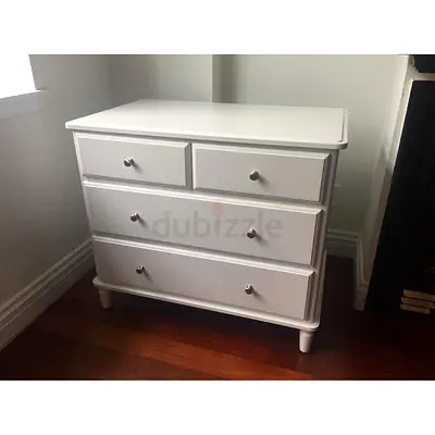 White 4-Drawer Dresser / Chest - Compact, Good Condition
