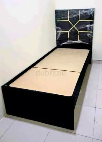 Single Black Bed Frame with Padded Headboard - Good Condition