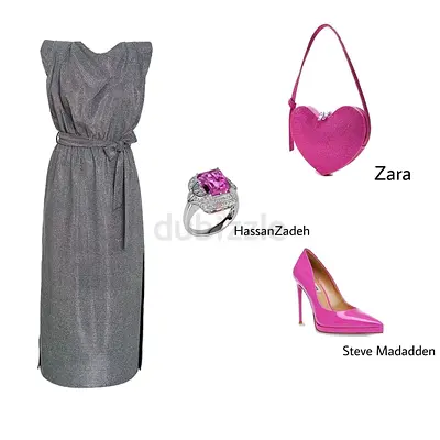 Silver Sleeveless Midi Dress