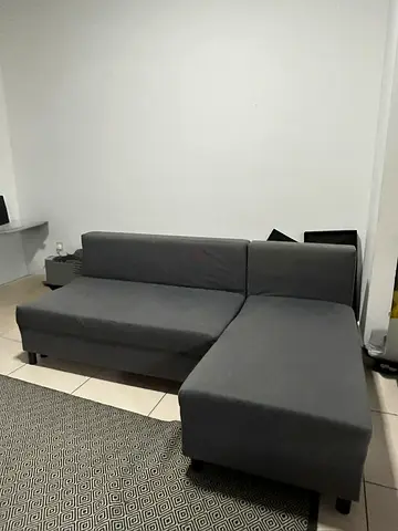 MUST GO: L-Shaped Sofa Bed (Dark Grey) | Perfect Condition