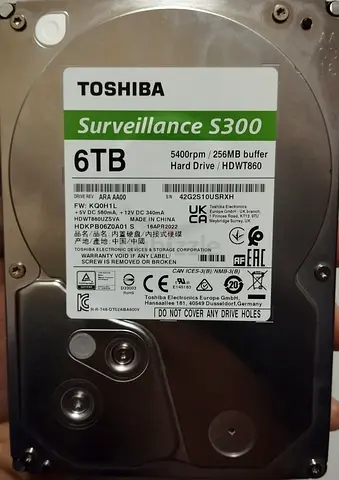 Toshiba Surveillance S300 6TB 3.5 HDD - Good Working Condition