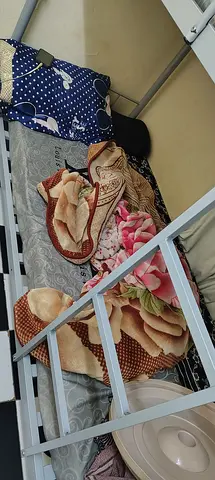 Double Metal Bunk Bed Frame with Mattress